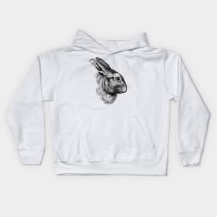 Rabbit Bunny Hare Cute Realistic Drawing Wildlife Animal Kids Hoodie